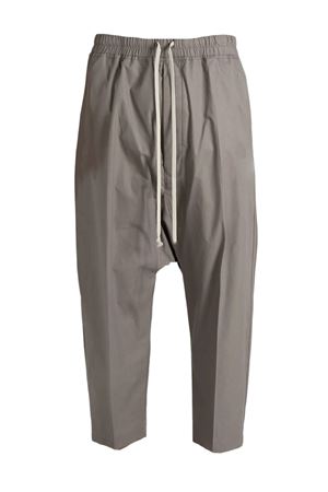 Pantaloni cropped in cotone grigio RICK OWENS | RU01E5381P34